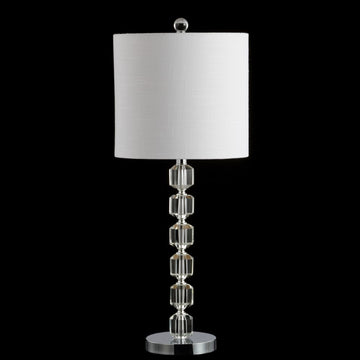 Cary 27.5" Modern Stacked Crystal/Metal LED Table Lamp - JONATHAN Y